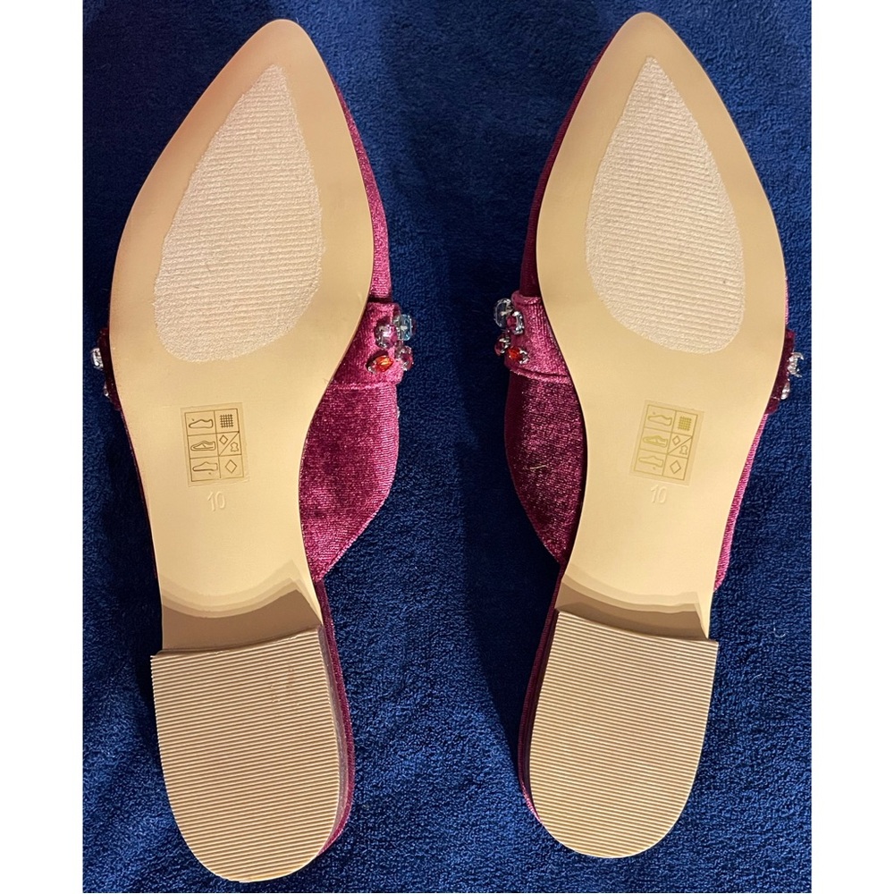 Anthropologie Farylrobin Tarray Embellished Velvet Flats NWT SZ 10 - Picture 10 of 15
